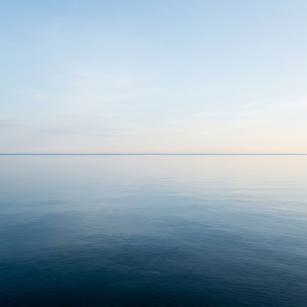 Open North Sea horizon from the Yorkshire coast — expansive sky and calm waters