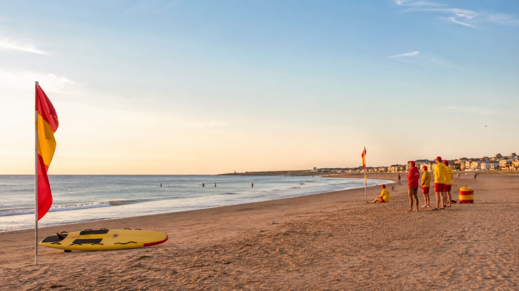 Surf lifesaving competition on the Yorkshire coast